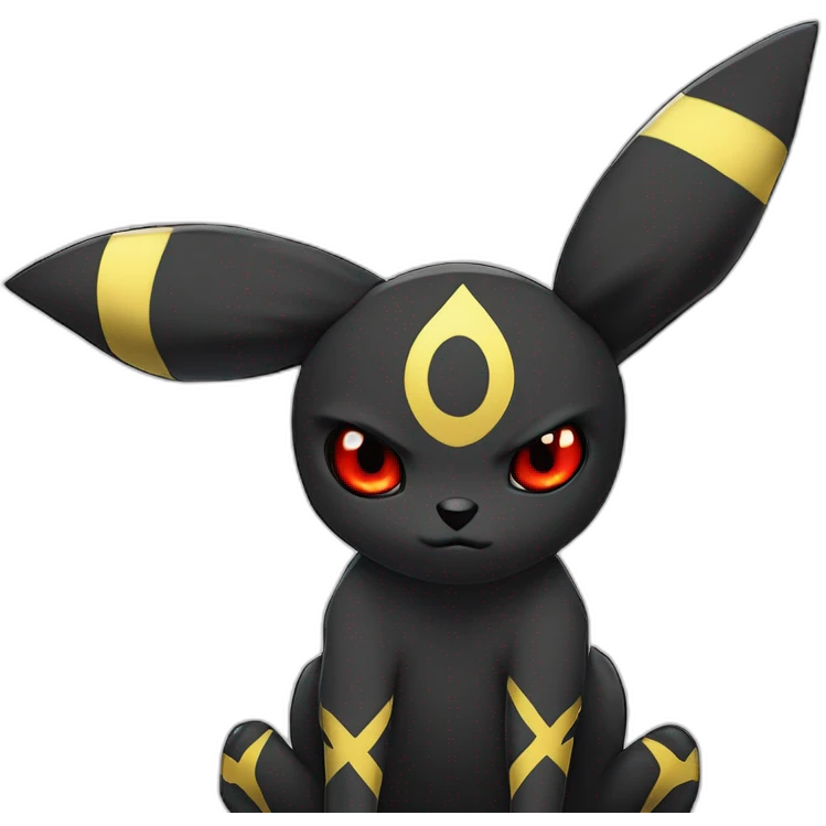 umbreon staring with red eyes emoji
