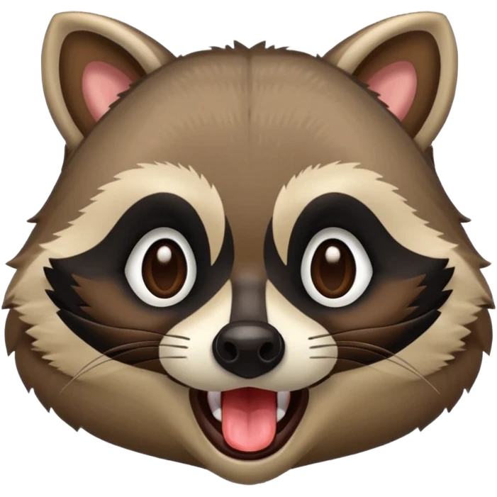 a raccoon with its tongue out with not red eyes  emoji