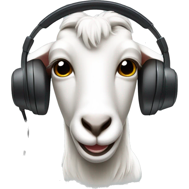 goat with call center headset and mic emoji