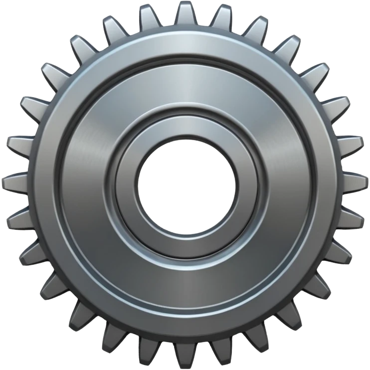 generate a very realistic steel gear emoji