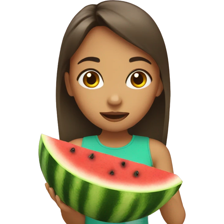 Girl eat watermelon  emoji