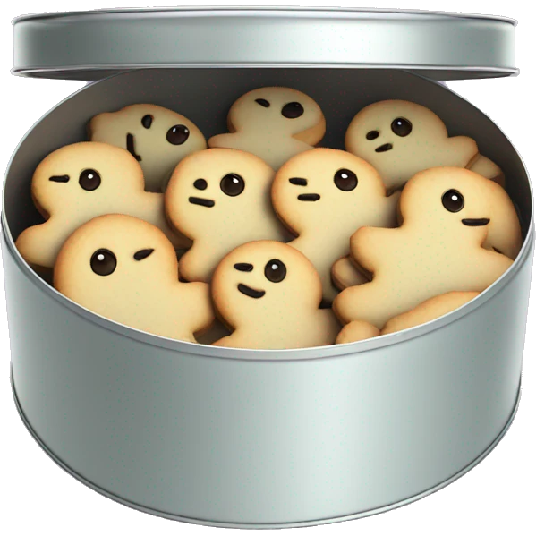 Frosted christmas cookies in a round tin emoji