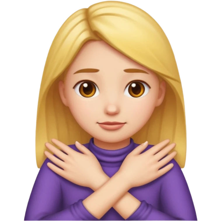 make a girl emoji crossing hands around neck emoji