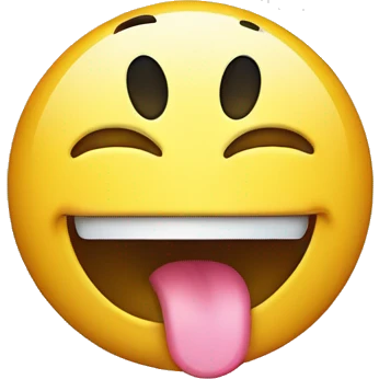 Smiley smiling with the tongue out and a blinking eye to mean i’m joking  emoji
