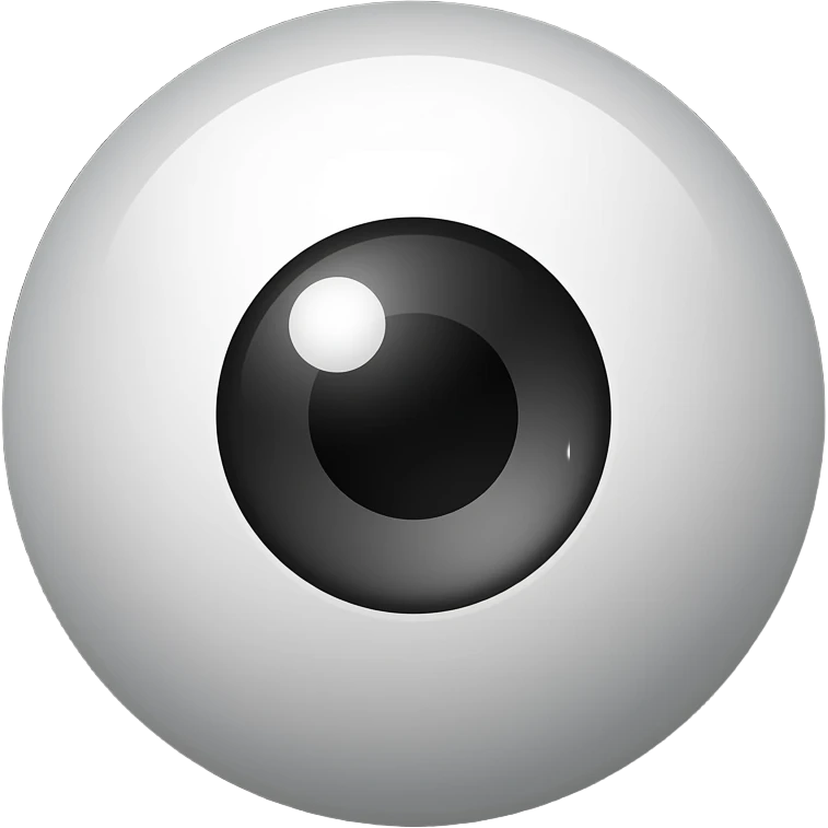 High-end 3D glossy eyes icon, minimalist design, premium claymorphism style, soft studio lighting with subtle reflections, clean white and black colors, isolated on a solid black background, 8k resolution, trending on Behance, professional aesthetic. emoji