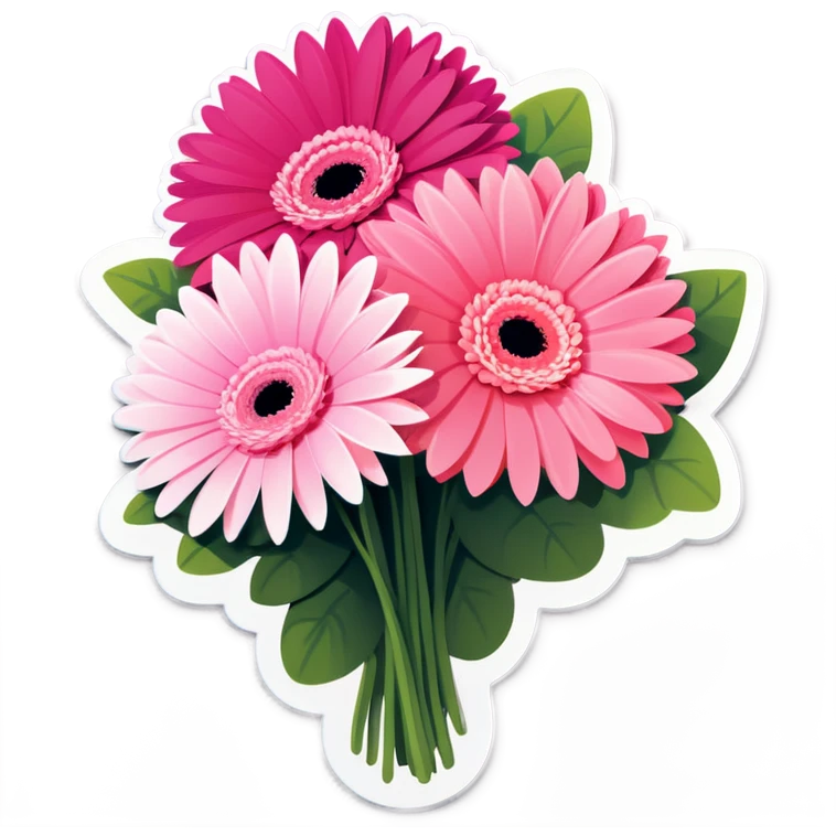 Pink gerbera flowers bouquet emoji