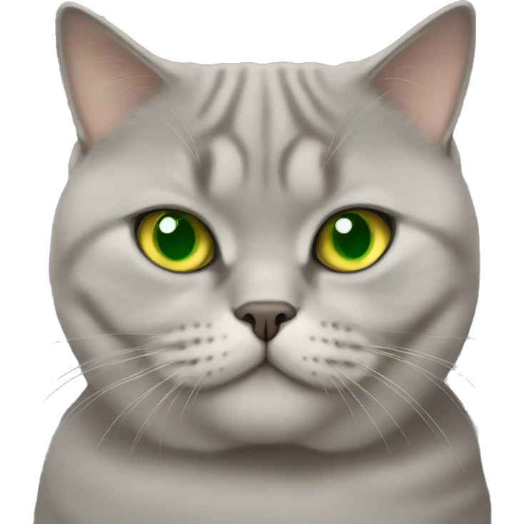 Golden Green eyed fat British shorthair cat emoji