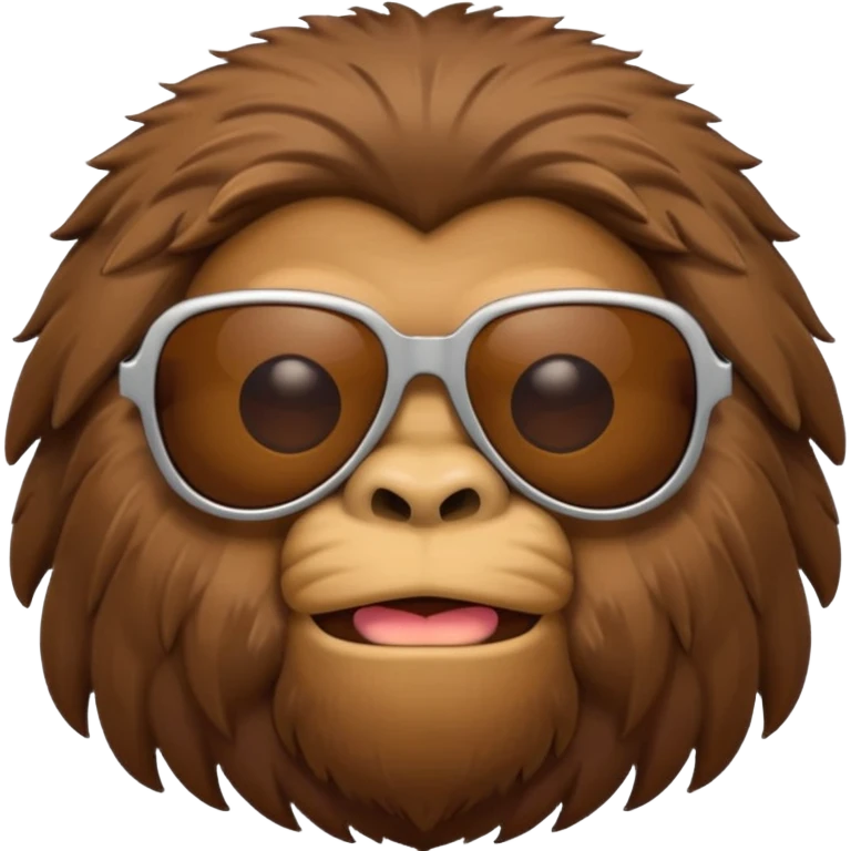 Bigfoot with sunglasses, emoji style, minimalistic, clear expression, smooth edges emoji