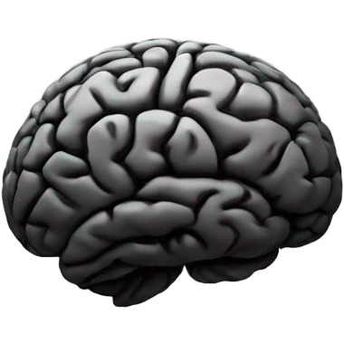 Brain in black emoji