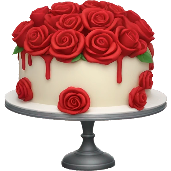 Red roses cake emoji