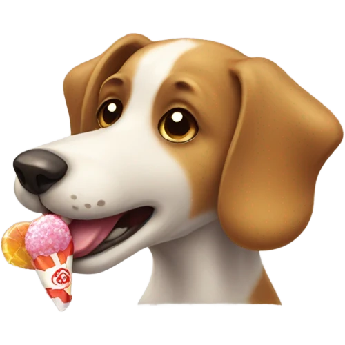 Dog with a candy  emoji