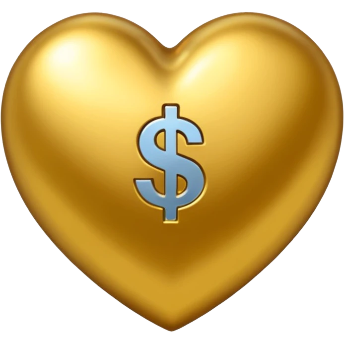 A golden heart with a money pattern around it emoji