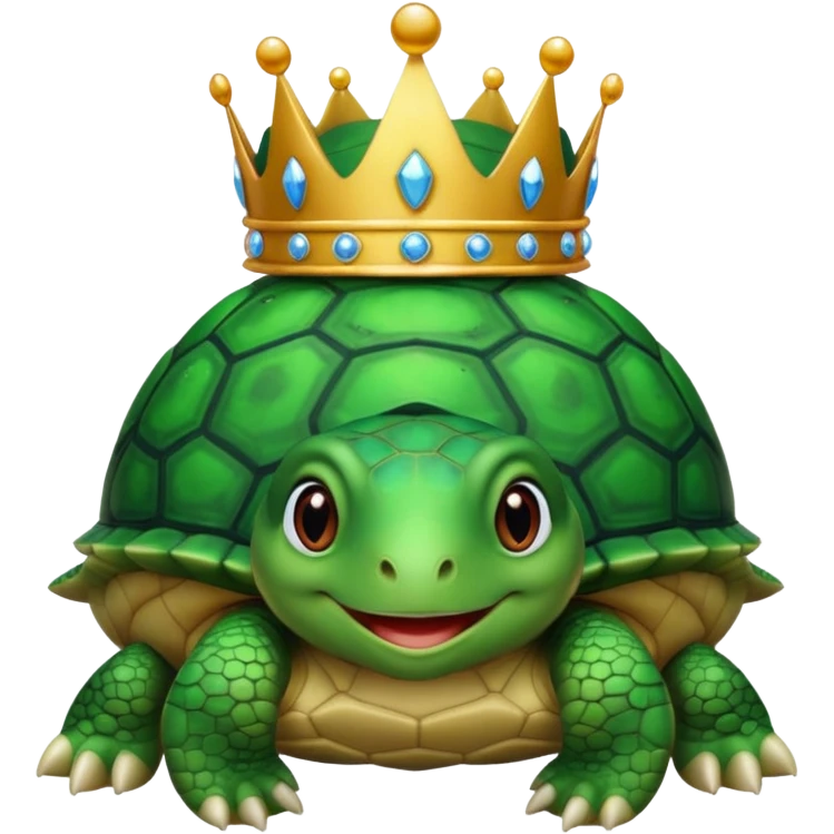 Turtle with a princess crown on emoji