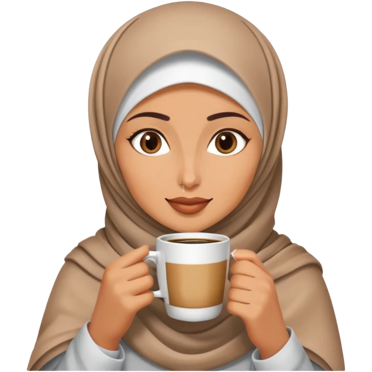 Elinde kahve içen kapalı kadın  emoji