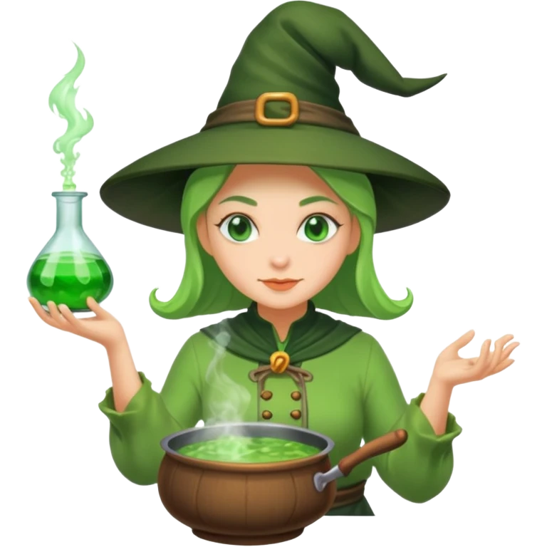 green witch cooking potion emoji