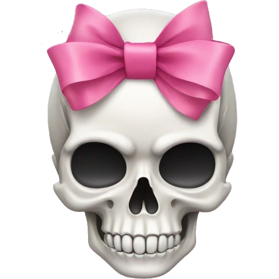 Skull with a pink bow emoji