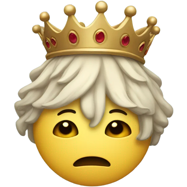 Sad face with crown emoji