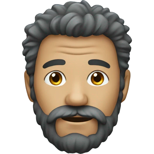 hairy man with head that go out the water emoji