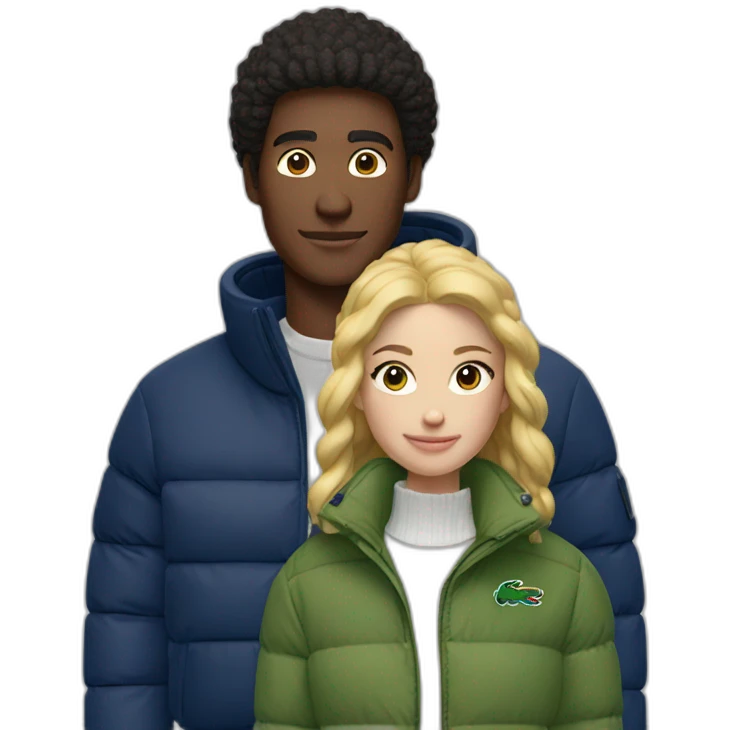 Couple with lacoste puffer jacket emoji