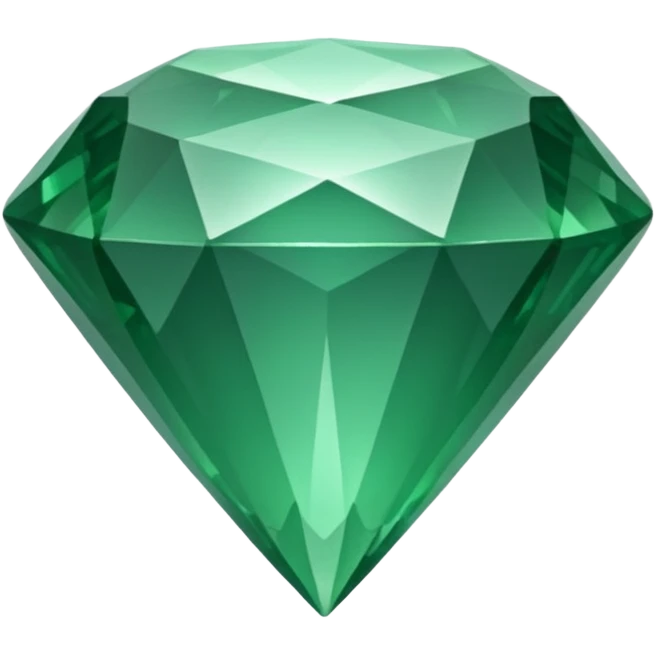 GREEN emerald, diamond gem shape, realistic emoji