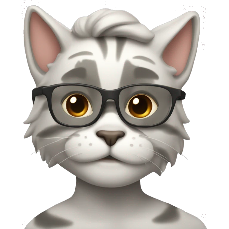Черно белая кошка emoji