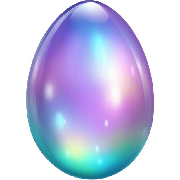 Sparkly glossy Pastel iridescent glass crystal egg emoji