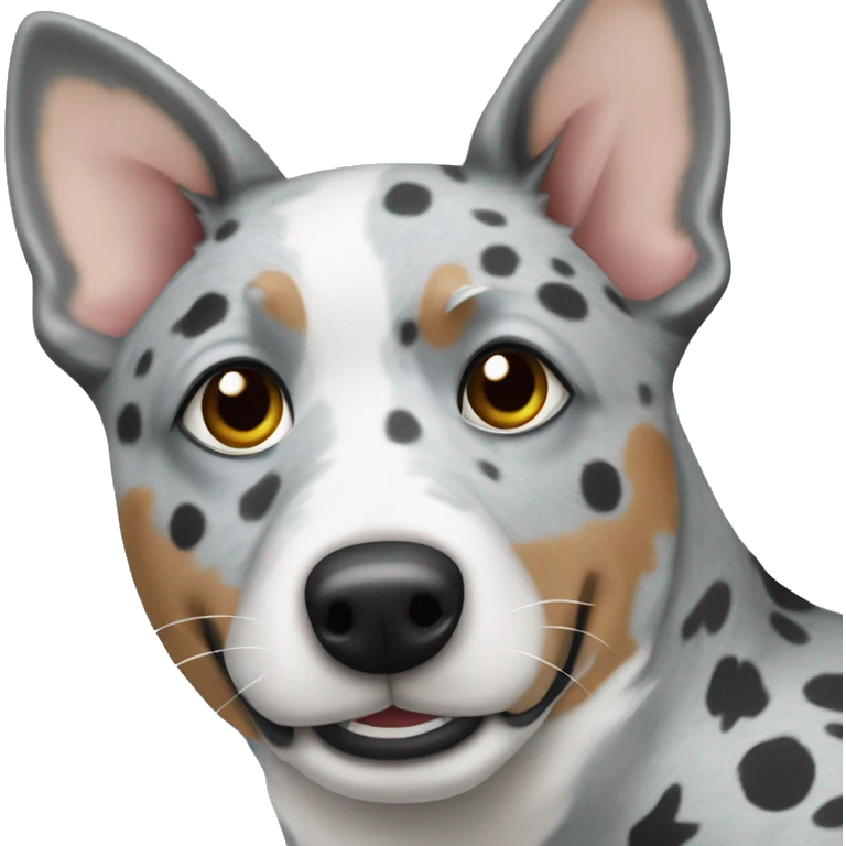 Australian cattle dog grey and white spotted with blue eyes no brown  emoji