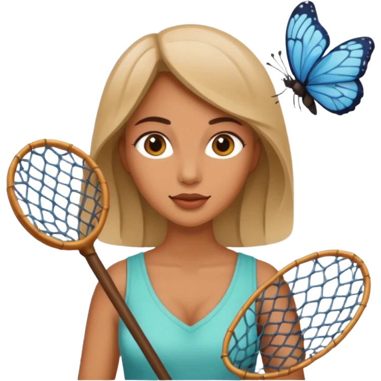 woman holding butterfly net emoji