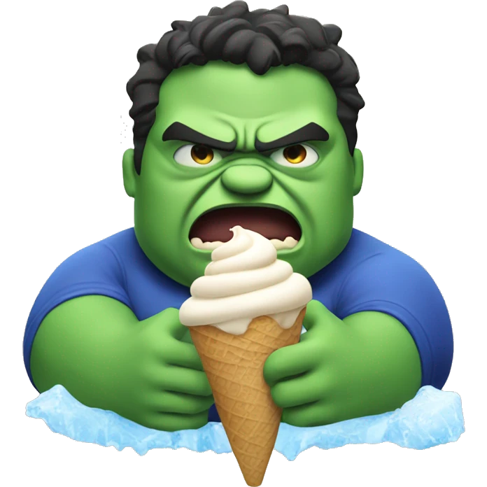 Fat hulk eating ice cream emoji