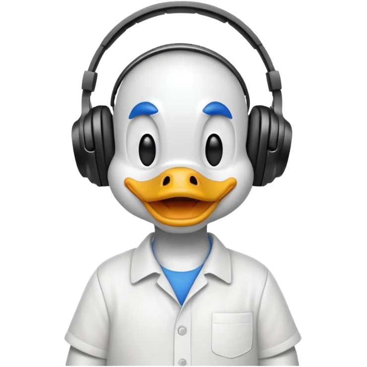 Doonald duck with headphones  emoji