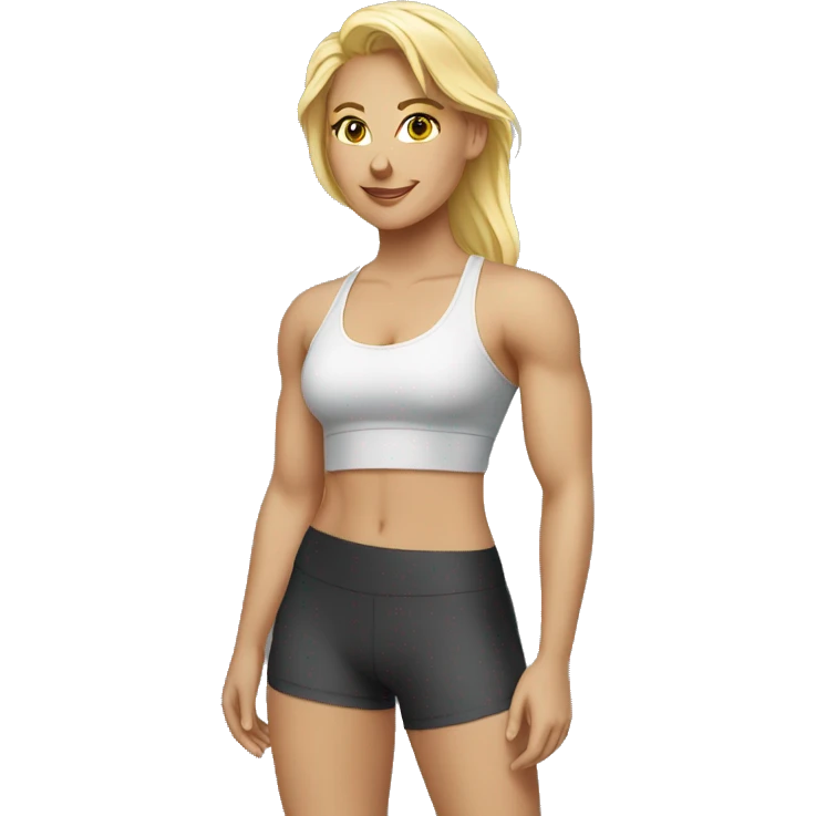 blonde woman gym emoji