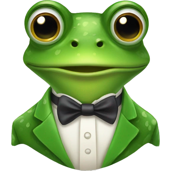 Frog in a bow tie emoji