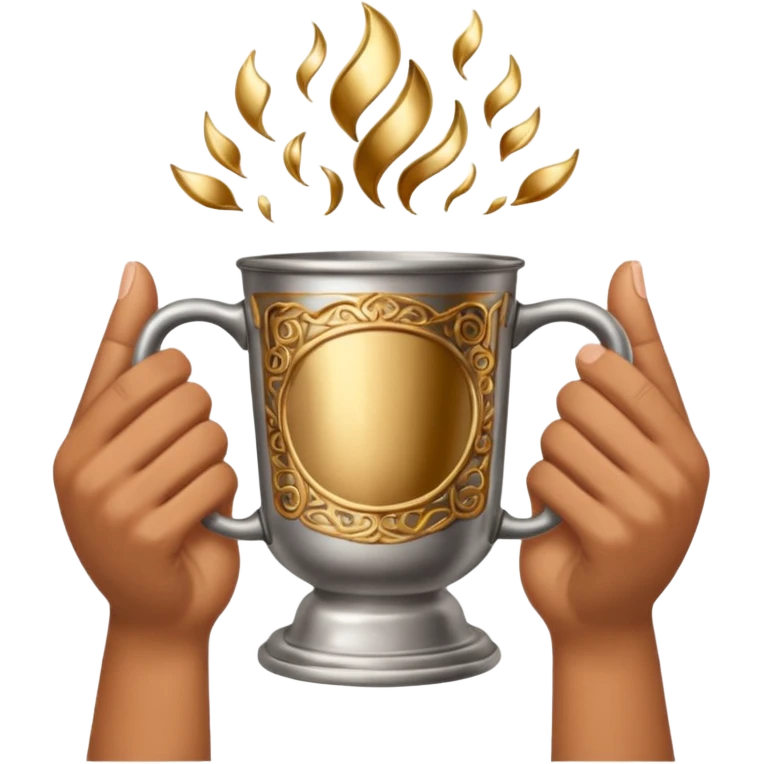 many hands hold the cup

 emoji