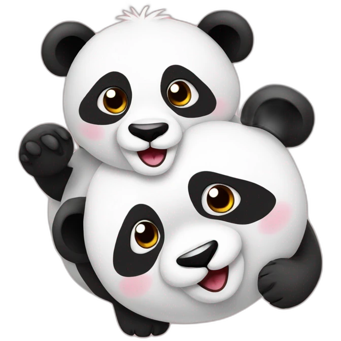 Panda qui est avec ses petits emoji