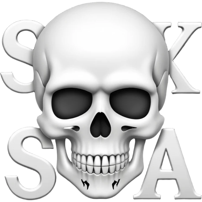 Letters “SSK” with a skull behind it emoji