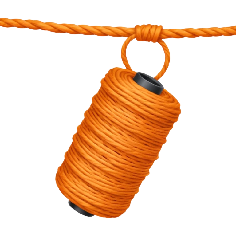 orange yarn on a bobbin emoji