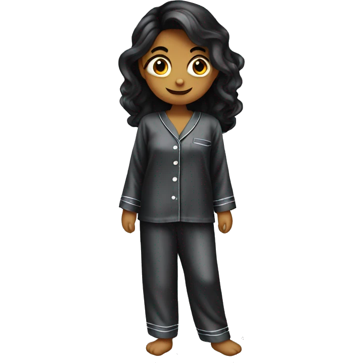 Black silk pyjamas set emoji