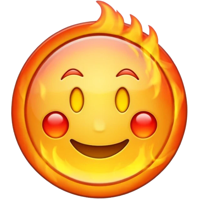 A minimalist fiery CD disc with a glowing effect, emoji style. emoji