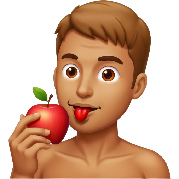man eating apple emoji