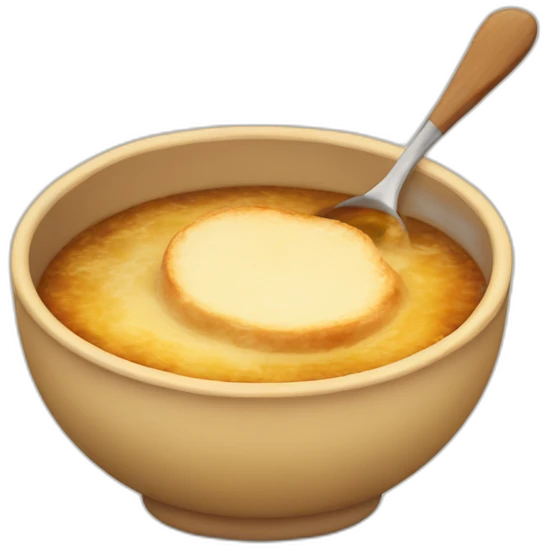 Soggy dough in French onion soup emoji