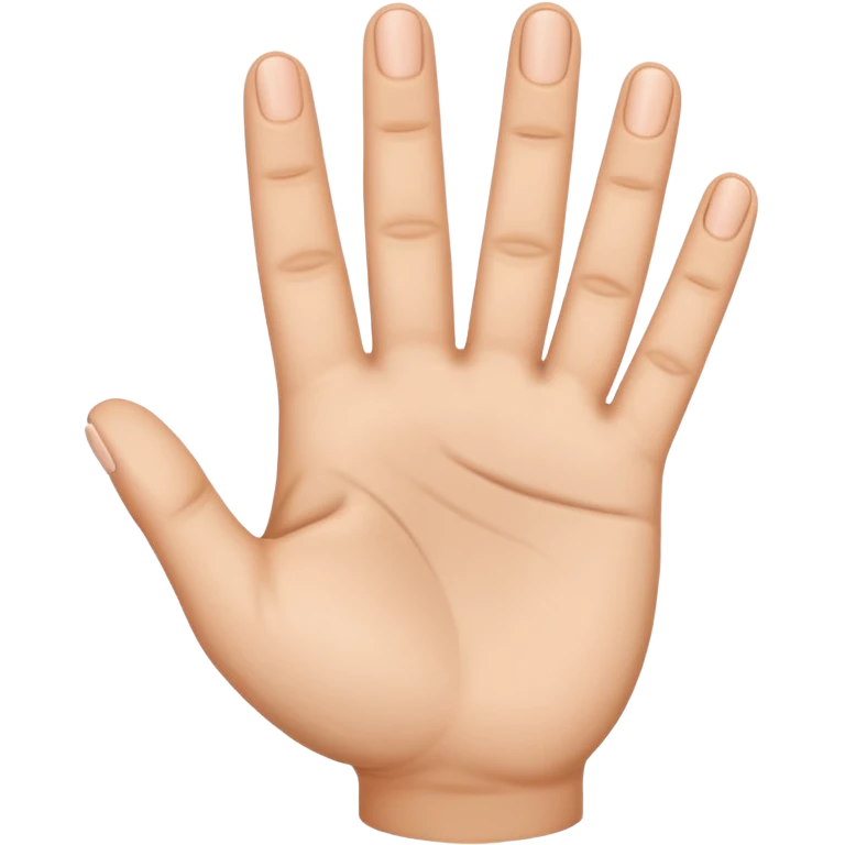Extend your thumb, index finger, and middle finger straight out.
Tuck your ring finger and pinkie down into your palm (they stay folded). emoji