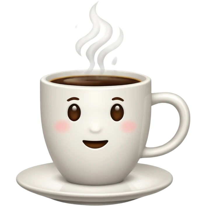 Cup of Coffee white with steam emoji
