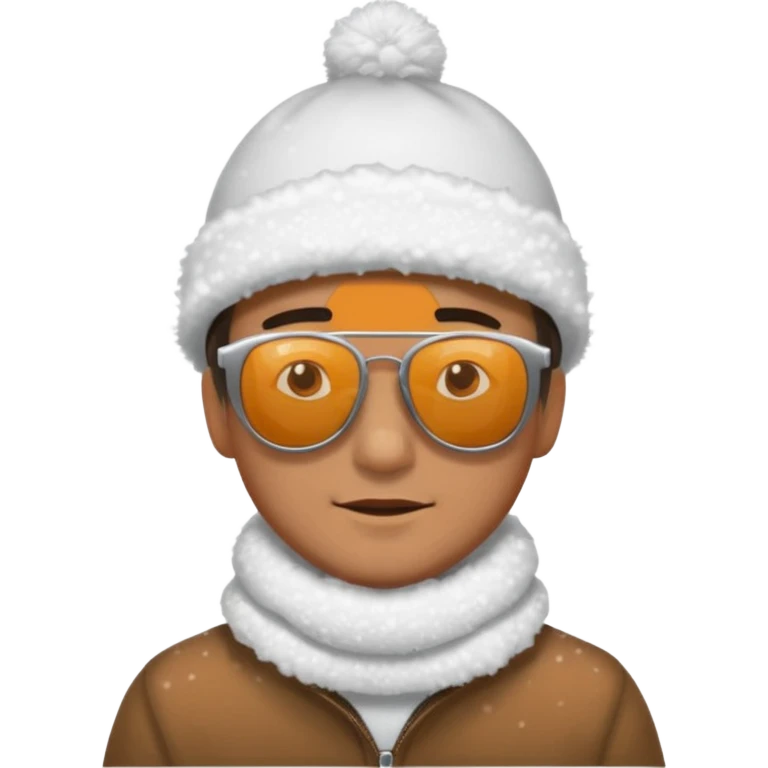 a man laying on snow and covered with snoo emoji