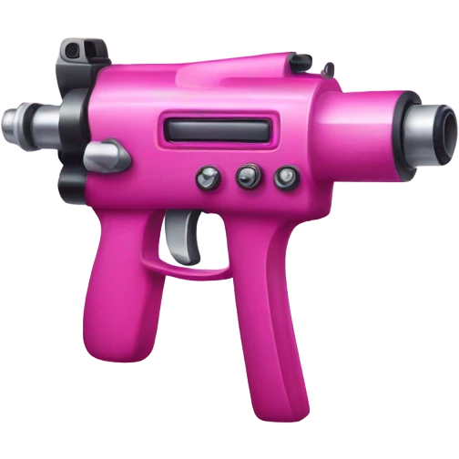Pink ombre tattoo gun with glitter emoji