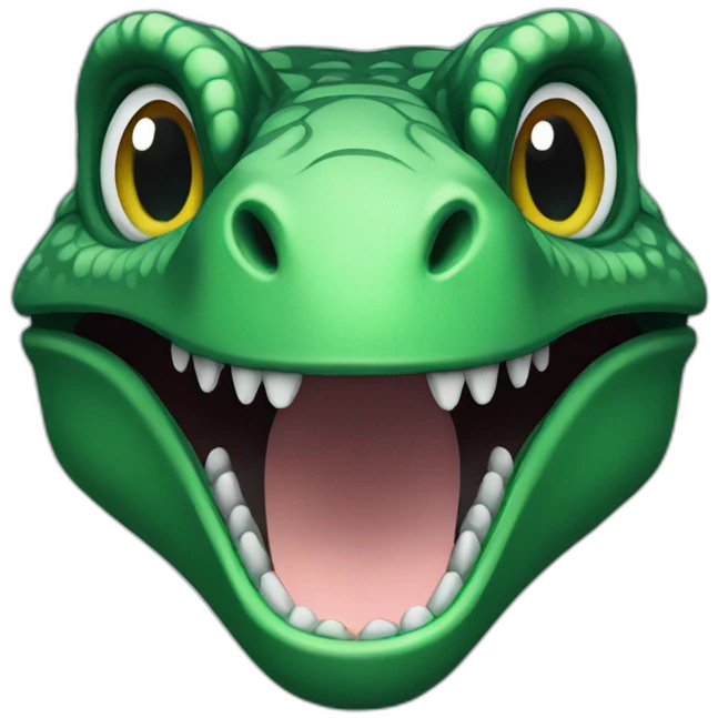 dark green smiling raptor head emoji
