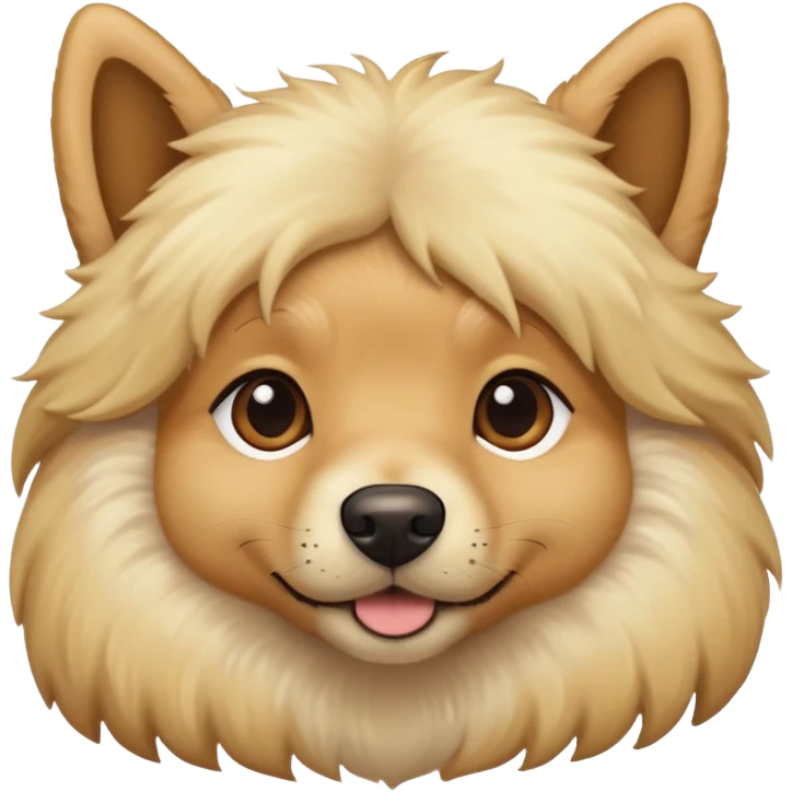 Perro rubio con mucho pelo emoji
