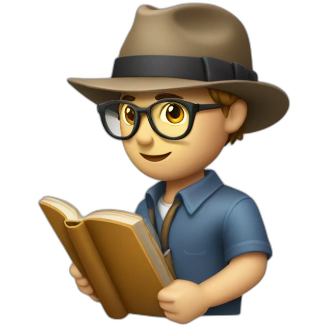 library book icon 3d detective story emoji