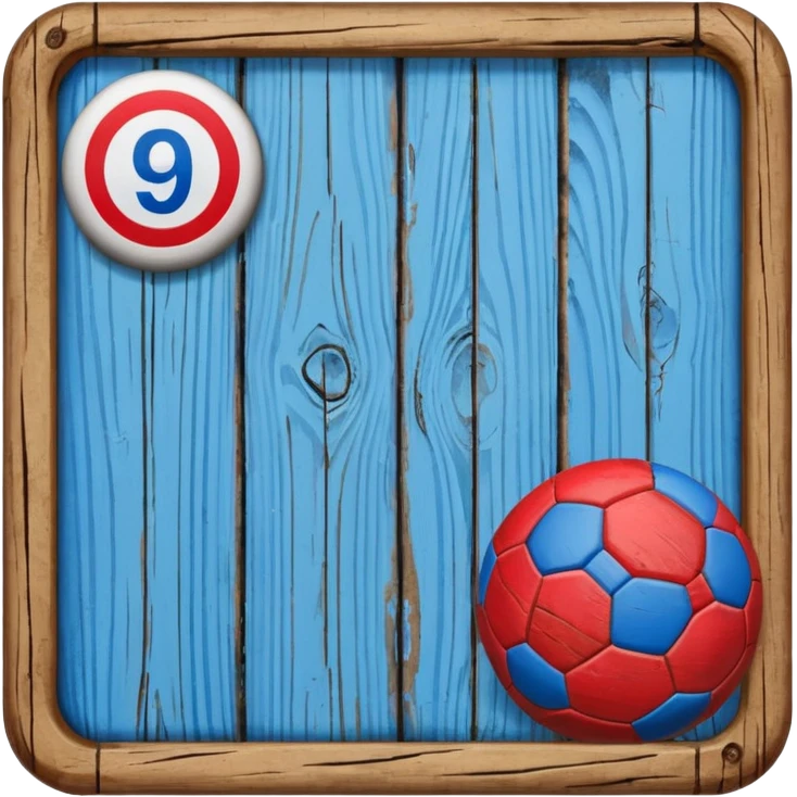 goal sign wood blue (#00A3E0) and red (#F9423A) emoji