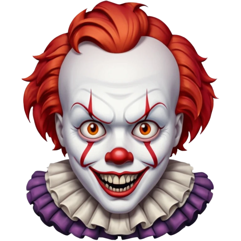 create a scary pennywise clown with cracks in his face emoji