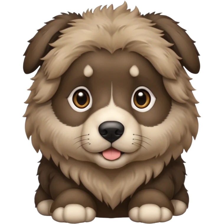A dark-colored Caucasian Shepherd puppy with cropped ears emoji